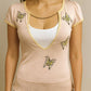 Paparazzi - Chained V-neck Top With Embroidery & Beaded Works
