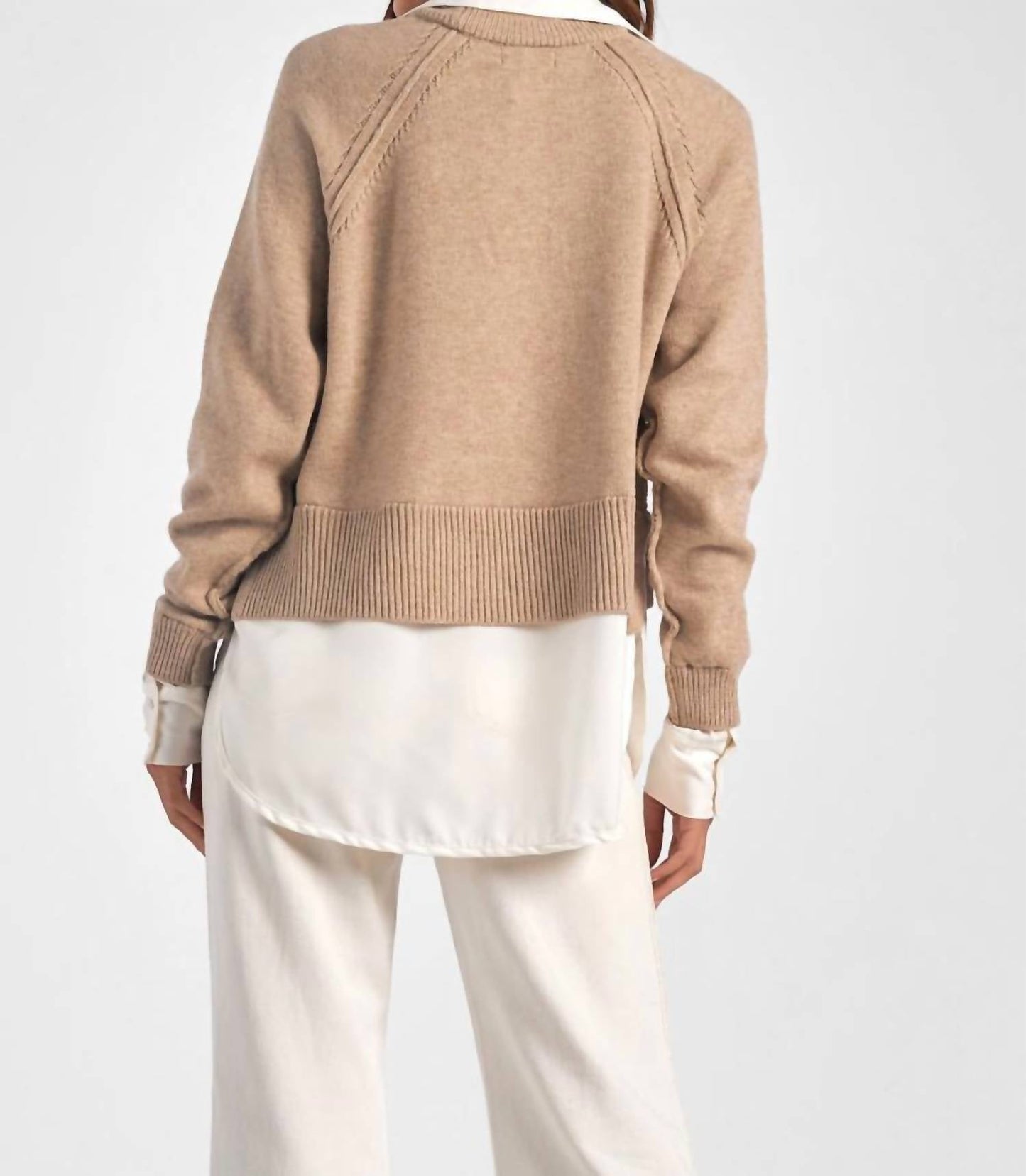 Elan - Stevie Layered Sweater/Shirt Combo