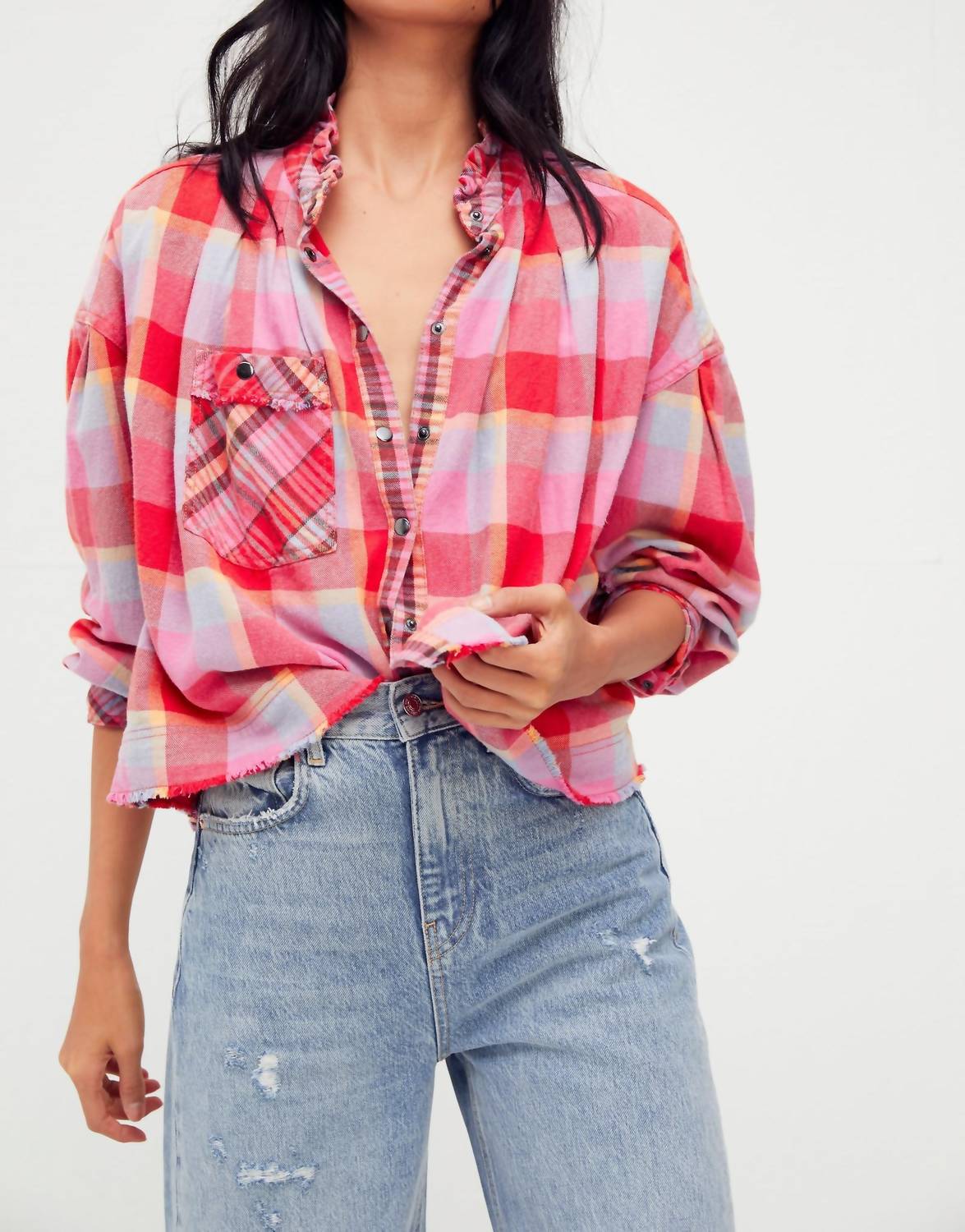 Free People - Emily Plaid Button-down Top