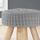 Ottoman, Pouf, Footrest, Foot Stool, Round, Natural Wood Legs, Contemporary, Modern