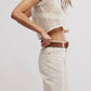Free People - Lily Crochet Short Sleeve Top