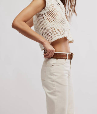 Free People - Lily Crochet Short Sleeve Top