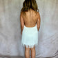 Fore - Fringe Low Back Halter Dress