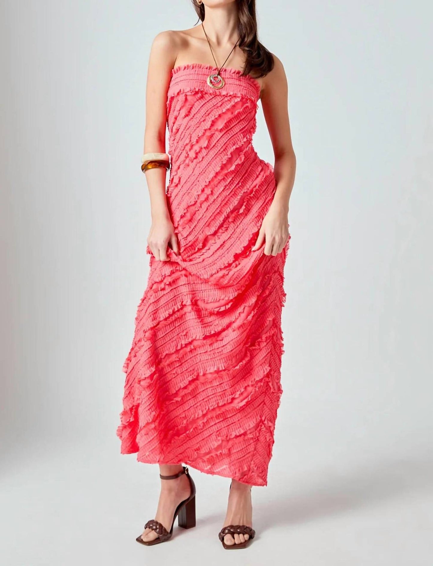 2.7 August Apparel - Juliette Ruffled Maxi Dress