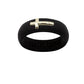 Casual Carats - Anel de silicone com cruz lateral em ouro 14k