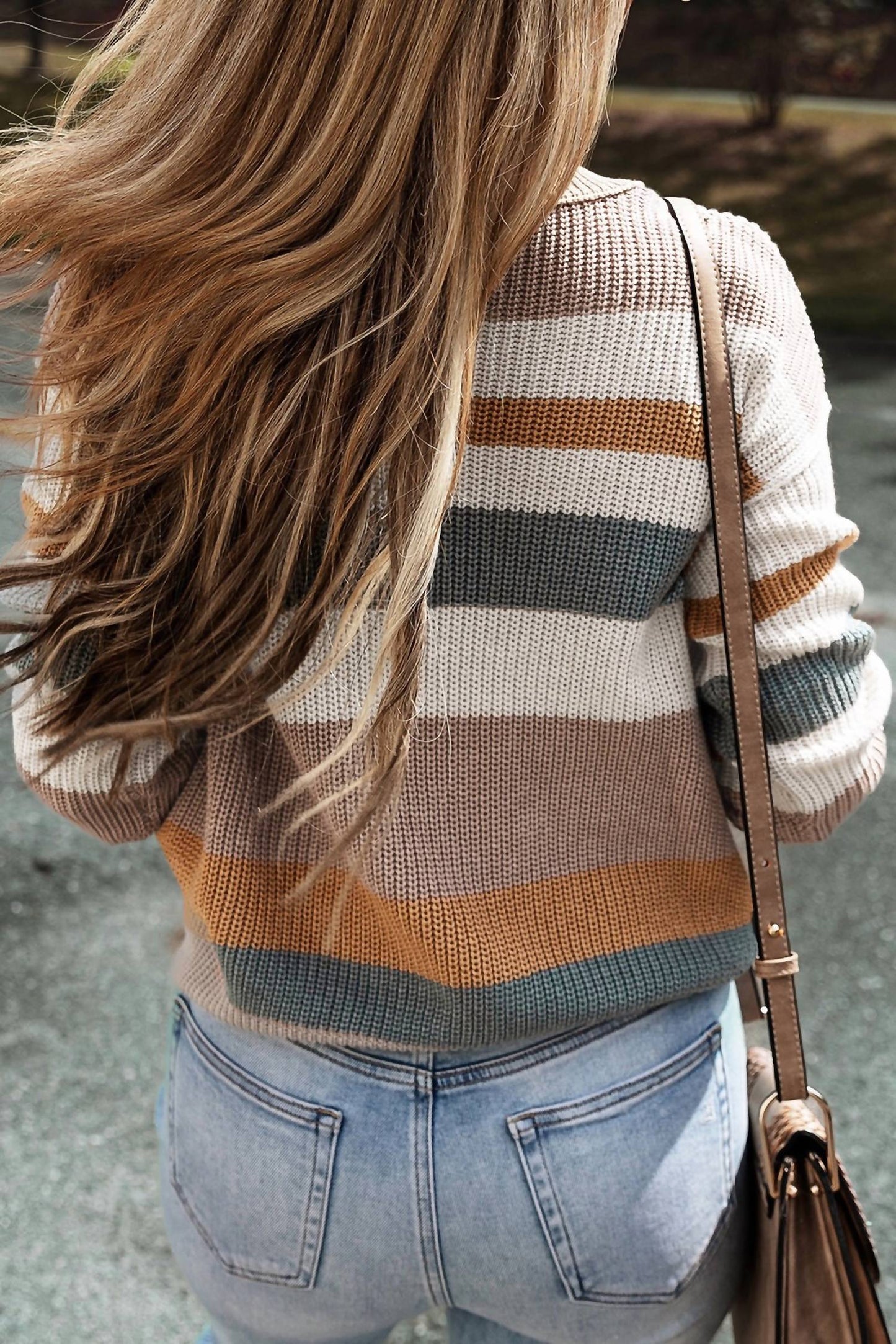Dear Lover - Round Neck Colorblock Knit Sweater