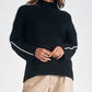 Elan - Whipstitch Sleeve High Neck Sweater
