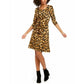 NY Collection Printed Twisted Zip Neck Dress Yellow Size Petite X-Large