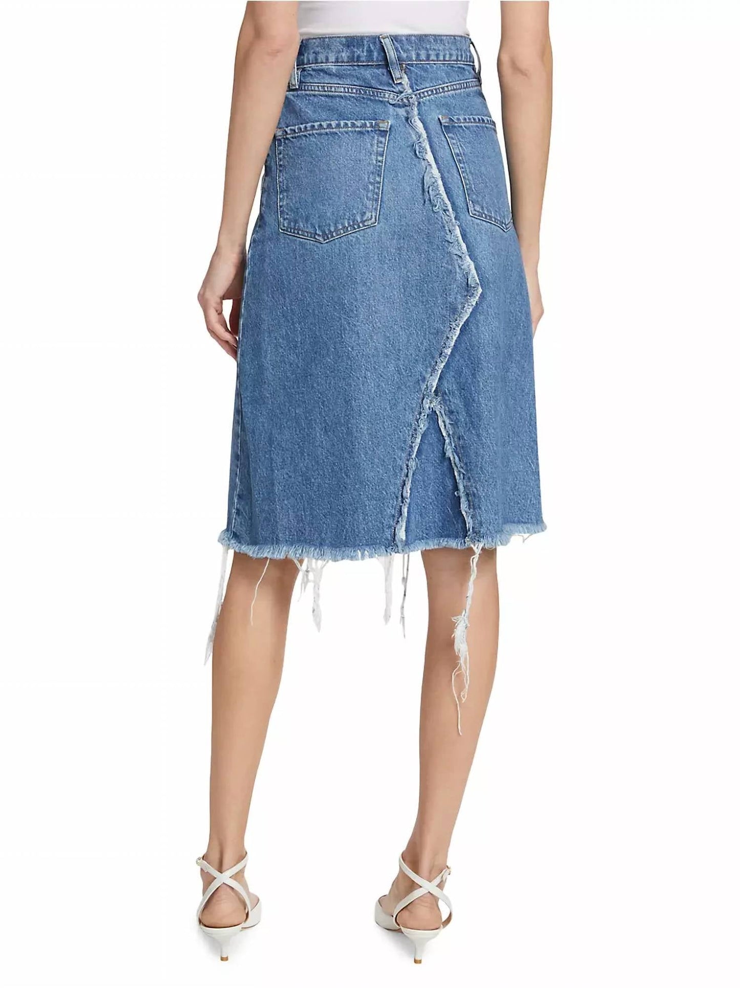 Frame - Deconstructed Denim Midi Skirt
