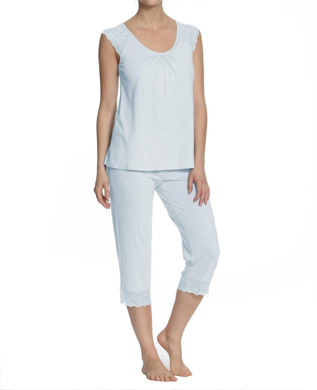 Twelve Eighty Eight - Amber Short Sleeve Cropped Pant Pajama Set