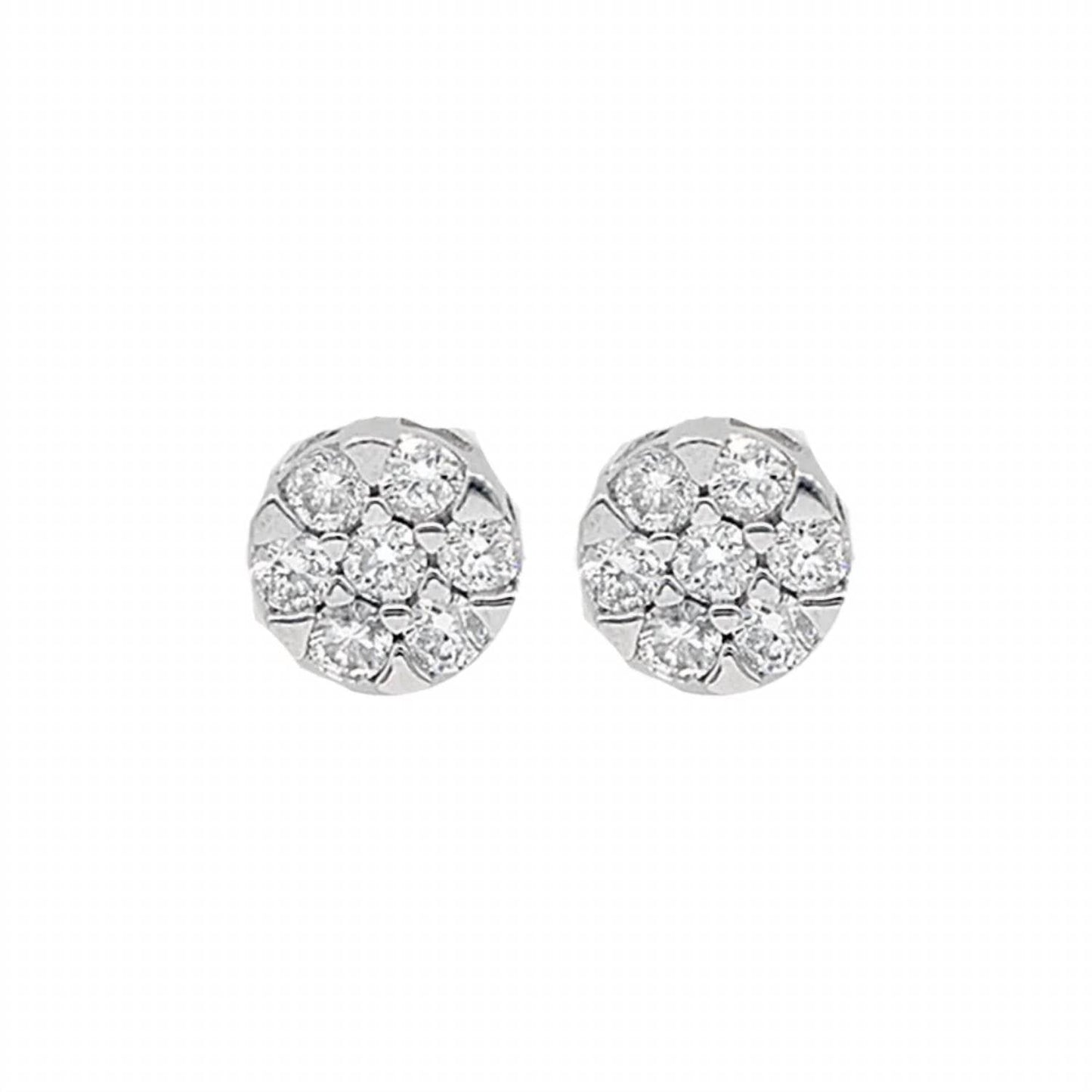 Diana M Jewels - 0.26 Cts Diamond Flower Stud Earrings