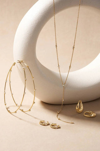 Eklexic - Colar Lariat cravejado de zircônia cúbica feminina