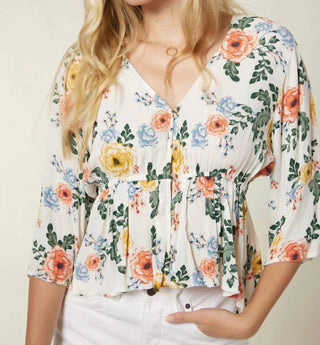 O'Neill - Blusa floral com decote em V Celine