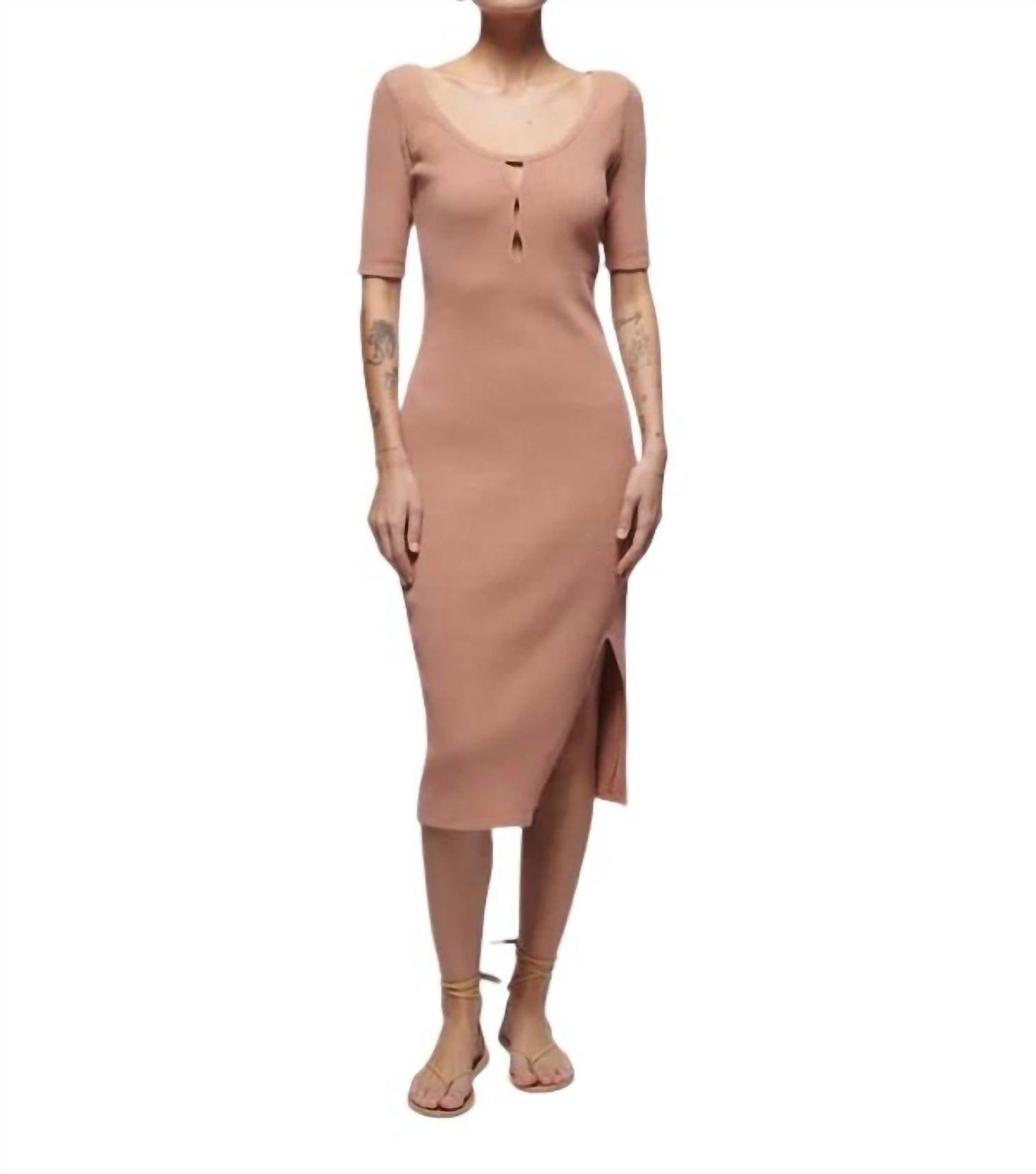 Nation Ltd - Haidee Heavy Rib Midi Dress