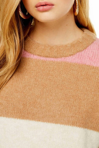 Topshop - Suéter listrado de malha ultramacia com gola redonda