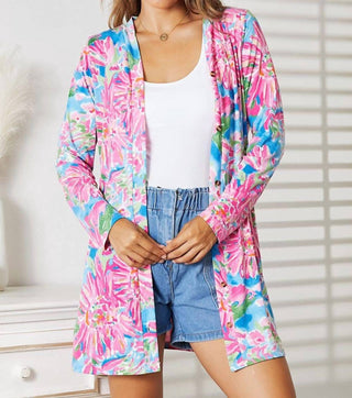 Double Take - Cardigan Floral Frente Aberta