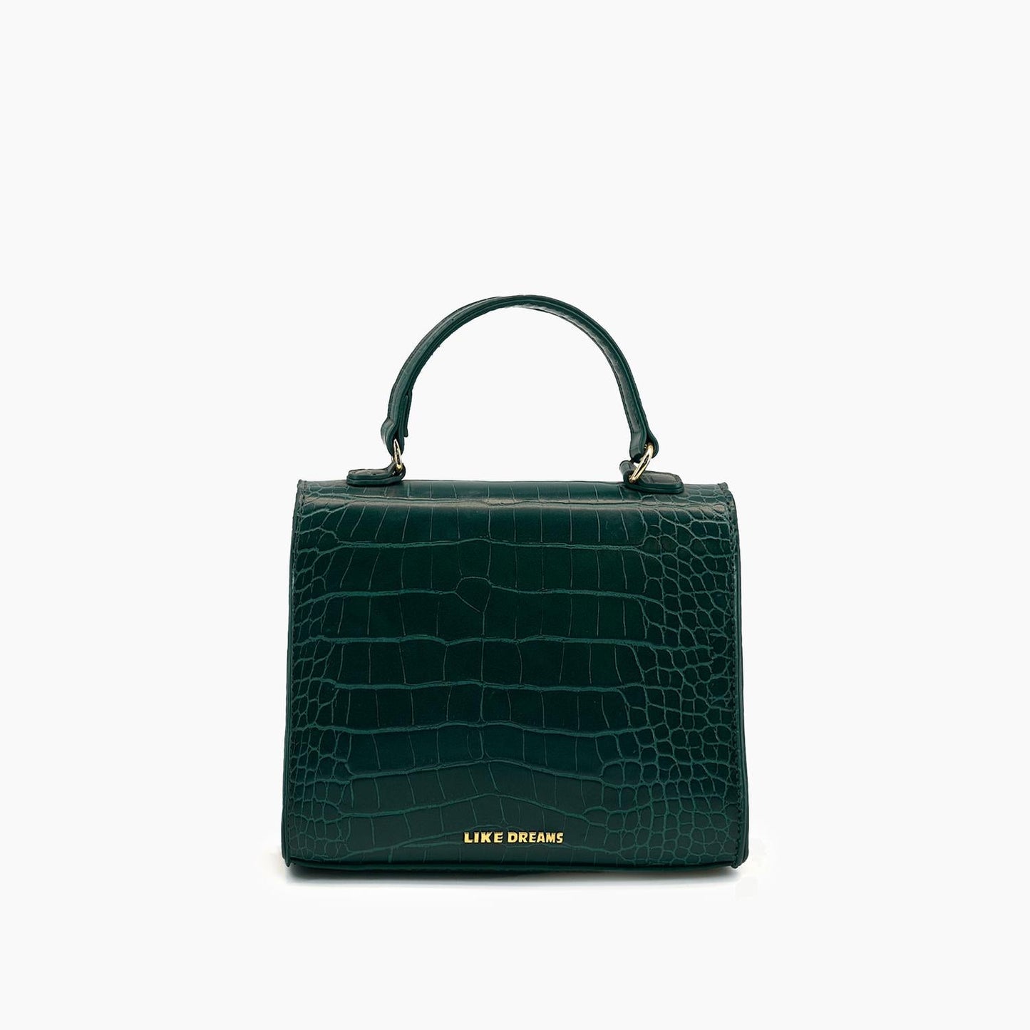 Like Dreams - Women's Lantern Faux Croc Crossbody Bag