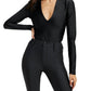 Good American - DISCO V-NECK LONG SLEEVE BODYSUIT