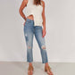 Mother - INSIDER CROP STEP FRAY JEANS
