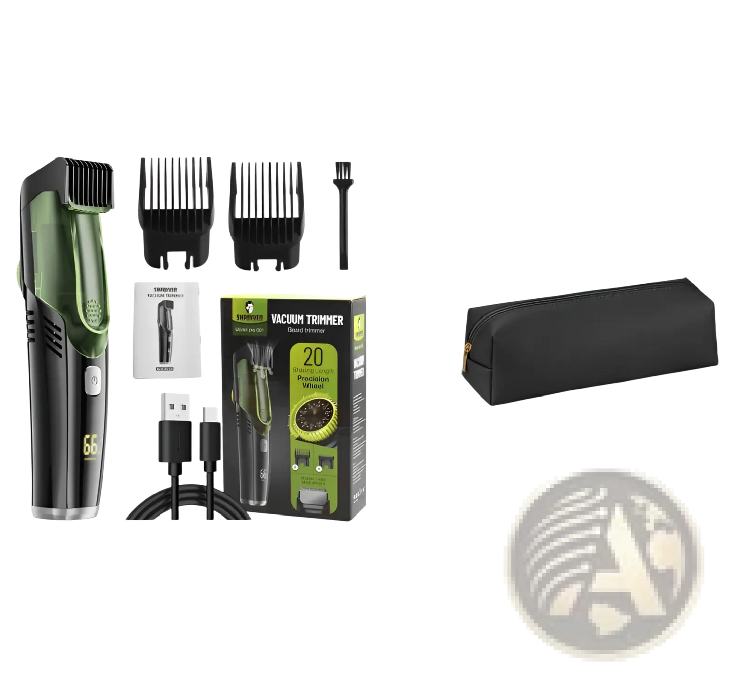 Electric Hair Trimmer with Vacuum and Digital Display
