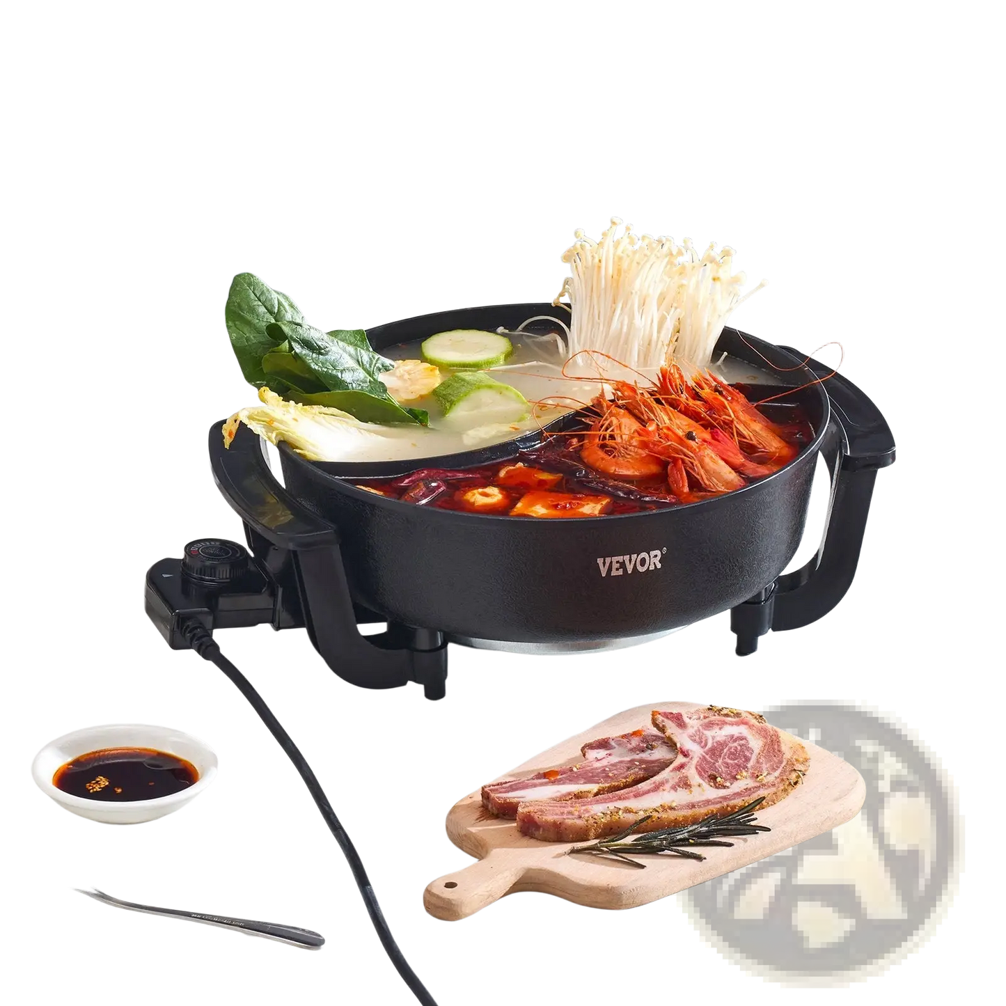 Electric Hot Pot 5l Non Stick Dual Shabu Shabu Cooker