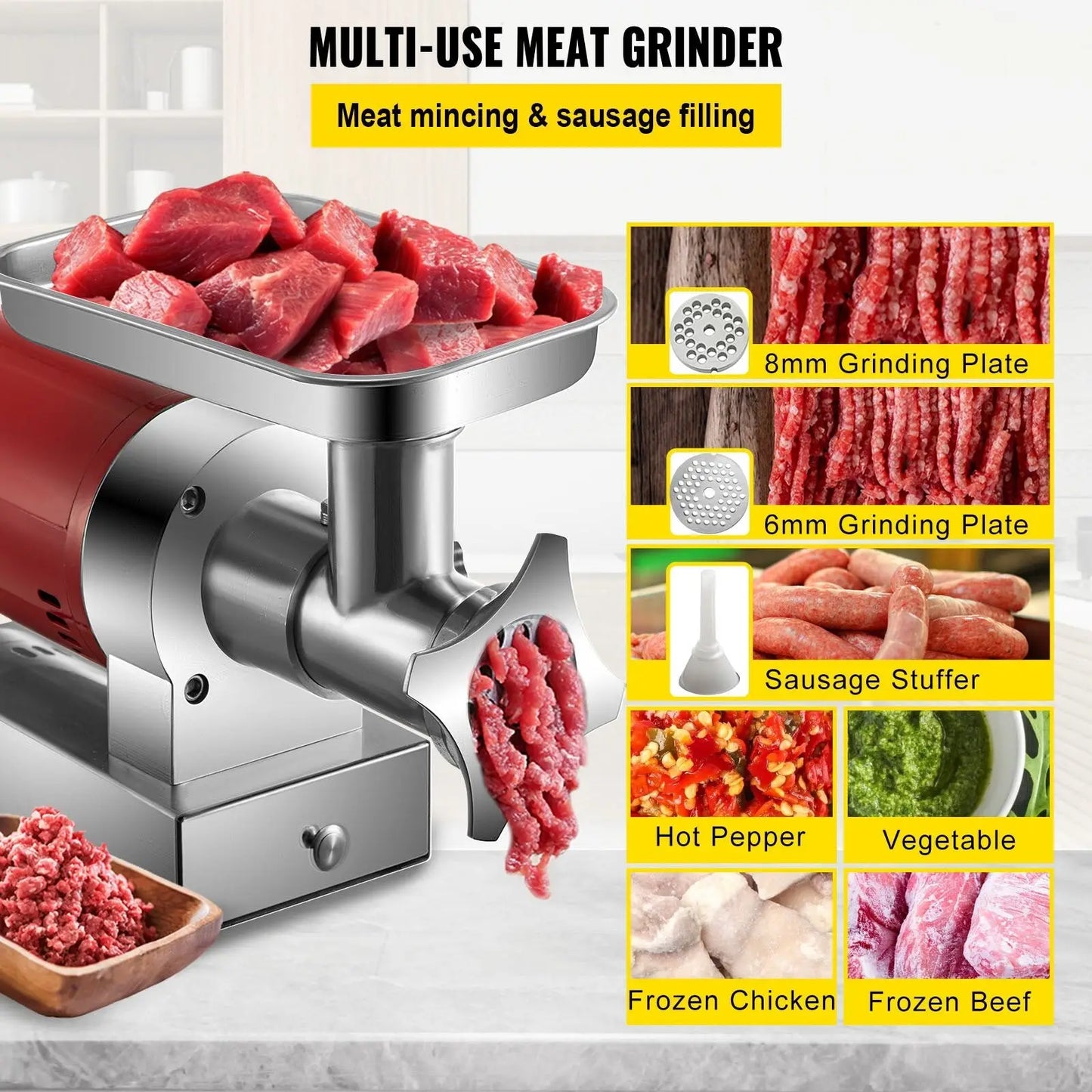 Electric Meat Grinder 1100w 661lbs/hour Sausage Maker