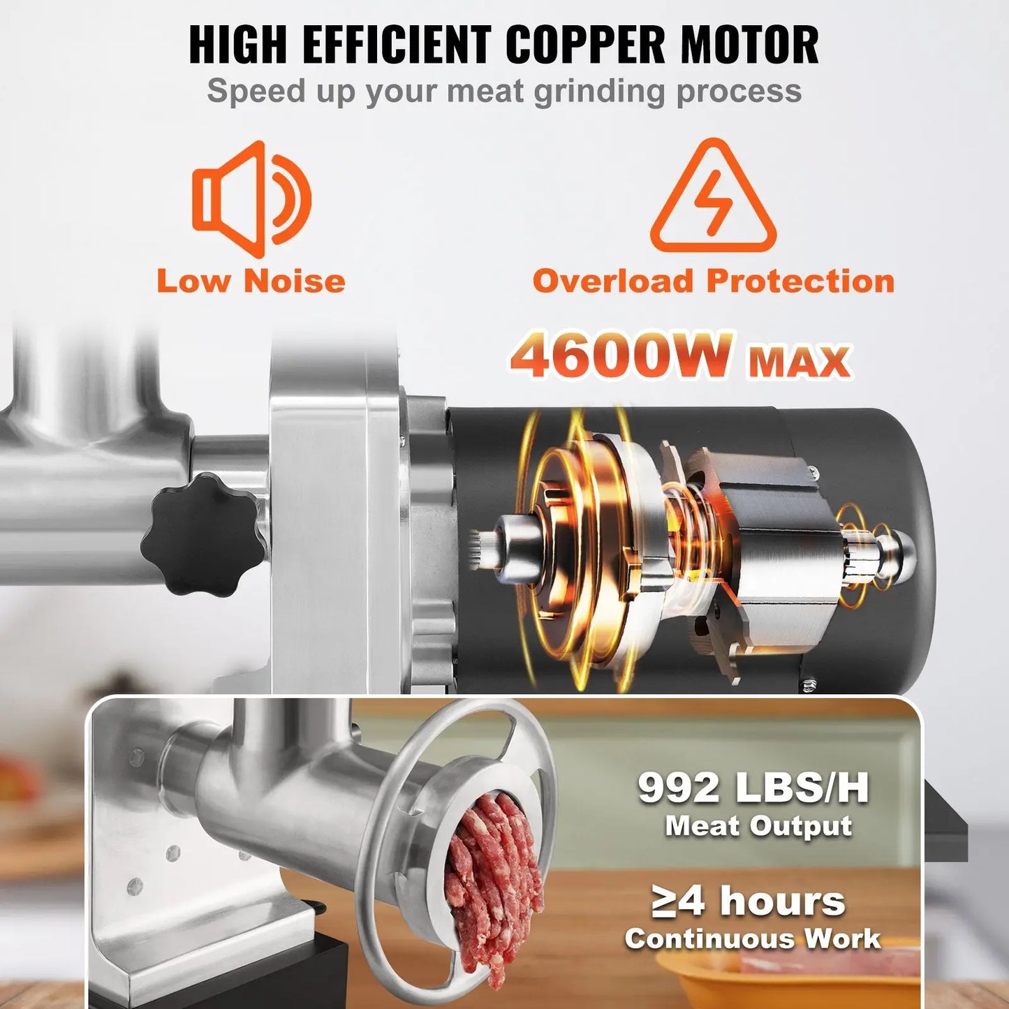 Electric Meat Grinder 1100w Heavy Duty Sausage Stuffer