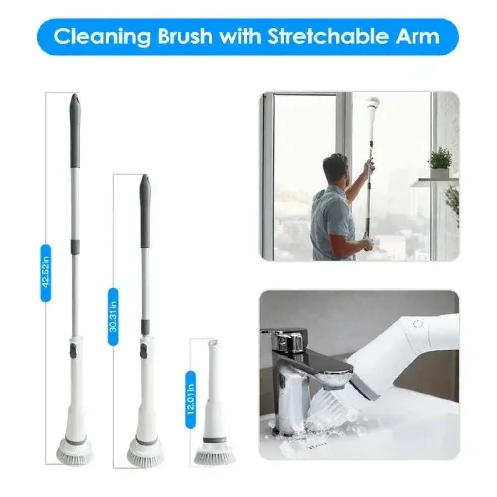 Cordless Electric Spin Scrubber with 6 Replaceable Heads