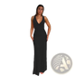 Elegant Backless Satin A-line Maxi Dress