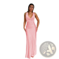 Elegant Backless Satin A-line Maxi Dress