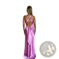 Elegant Backless Satin A-line Maxi Dress