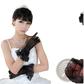 Elegant Black Lace and Satin Bow Evening Gloves