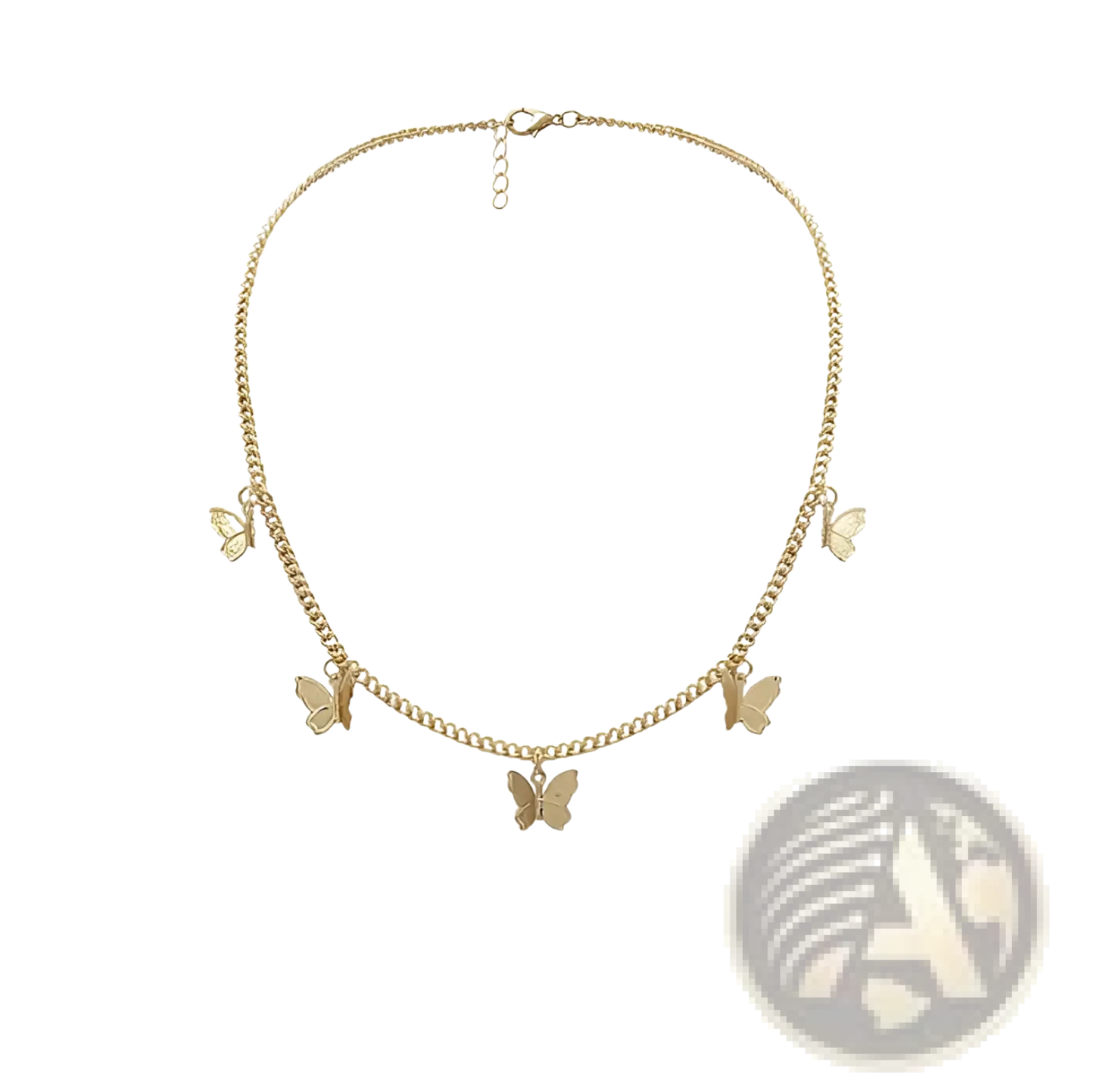 Elegant Butterfly Charm Choker Necklace in Gold and Silver