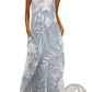 Elegant Floral Lace Appliqué Sleeveless Maxi Dress