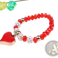 Elegant Heart Charm Beaded Elastic Bracelet Set