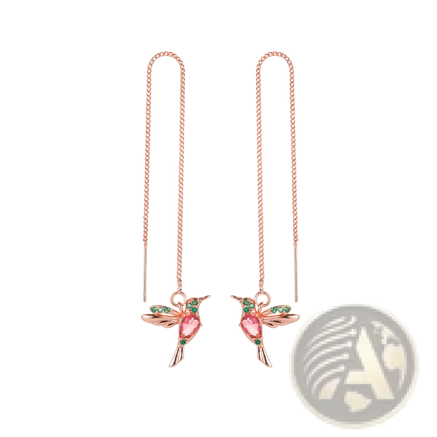 Elegant Hummingbird Crystal Tassel Drop Earrings for Women