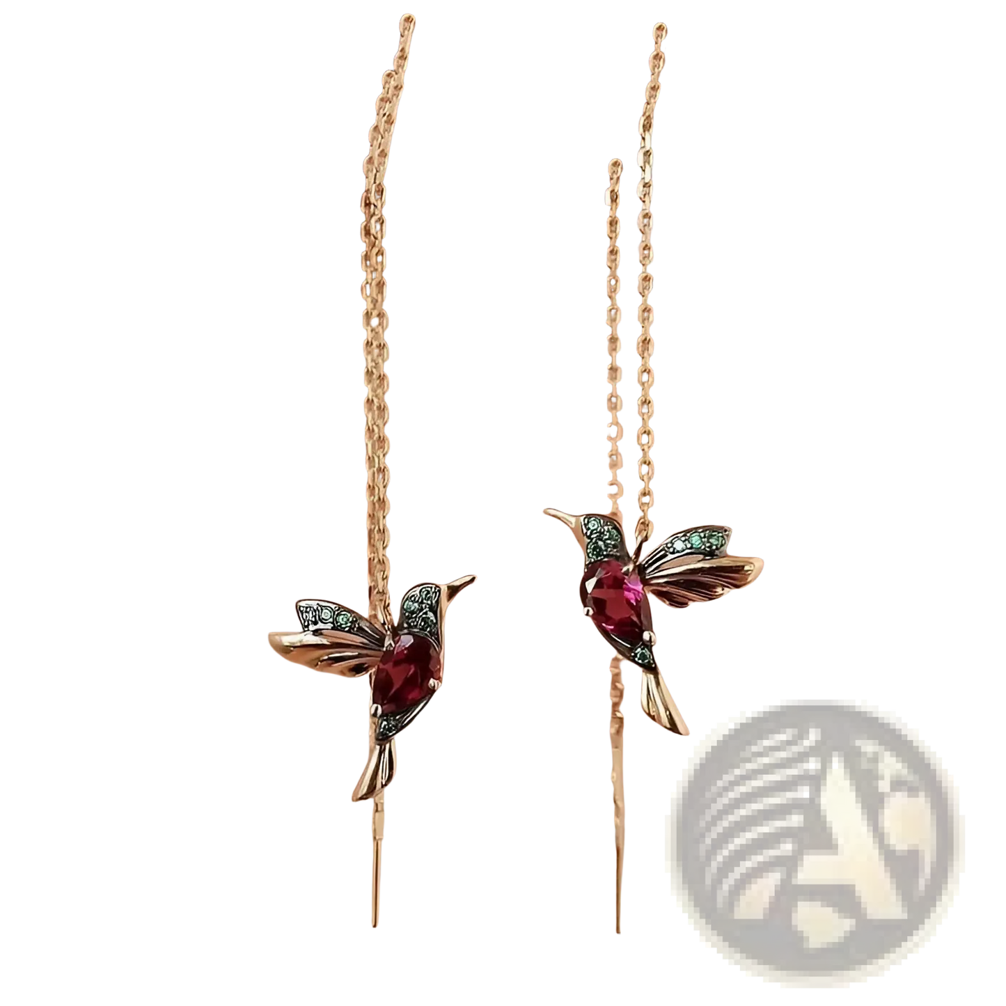 Elegant Hummingbird Crystal Tassel Drop Earrings for Women