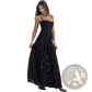 Elegant Lace Embroidery Spaghetti Strap Maxi Dress