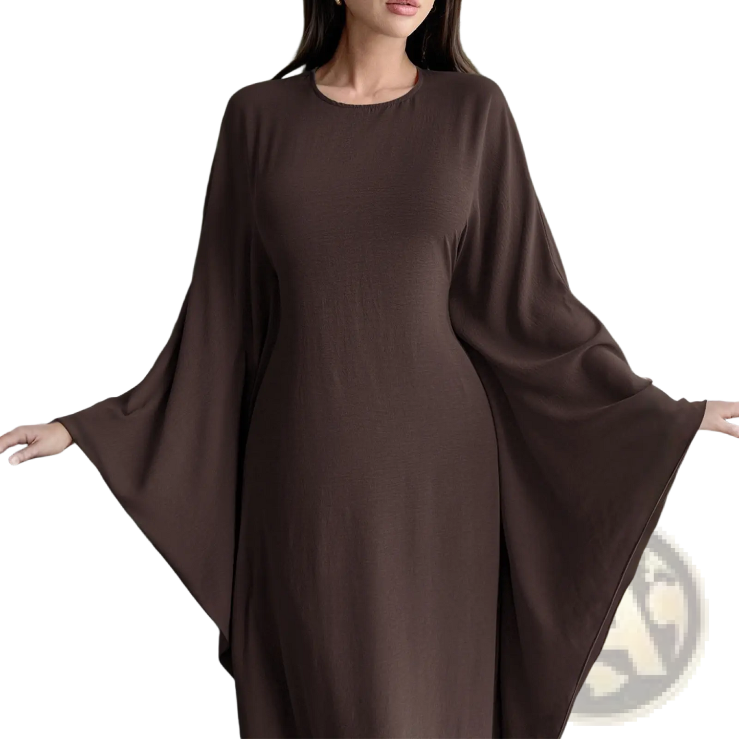 Elegant Long Sleeve Satin Maxi Dress with Ruffled Hem