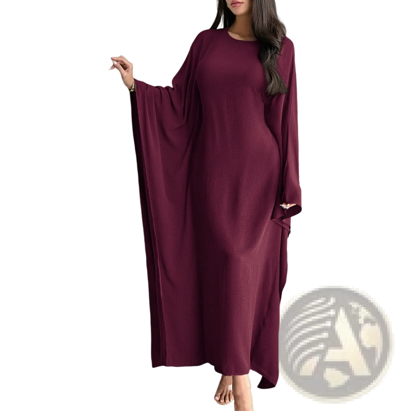 Elegant Long Sleeve Satin Maxi Dress with Ruffled Hem
