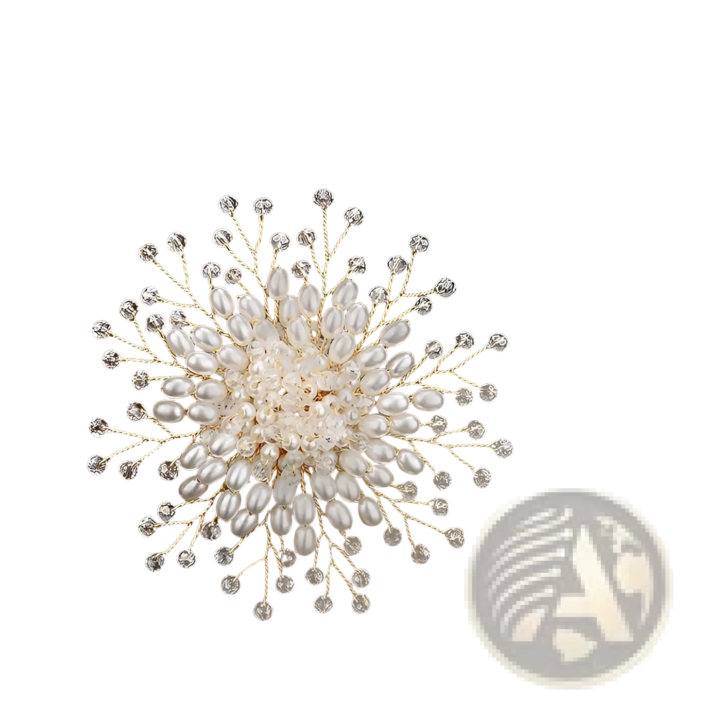 Elegant Pearl and Crystal Floral Brooch Accessory