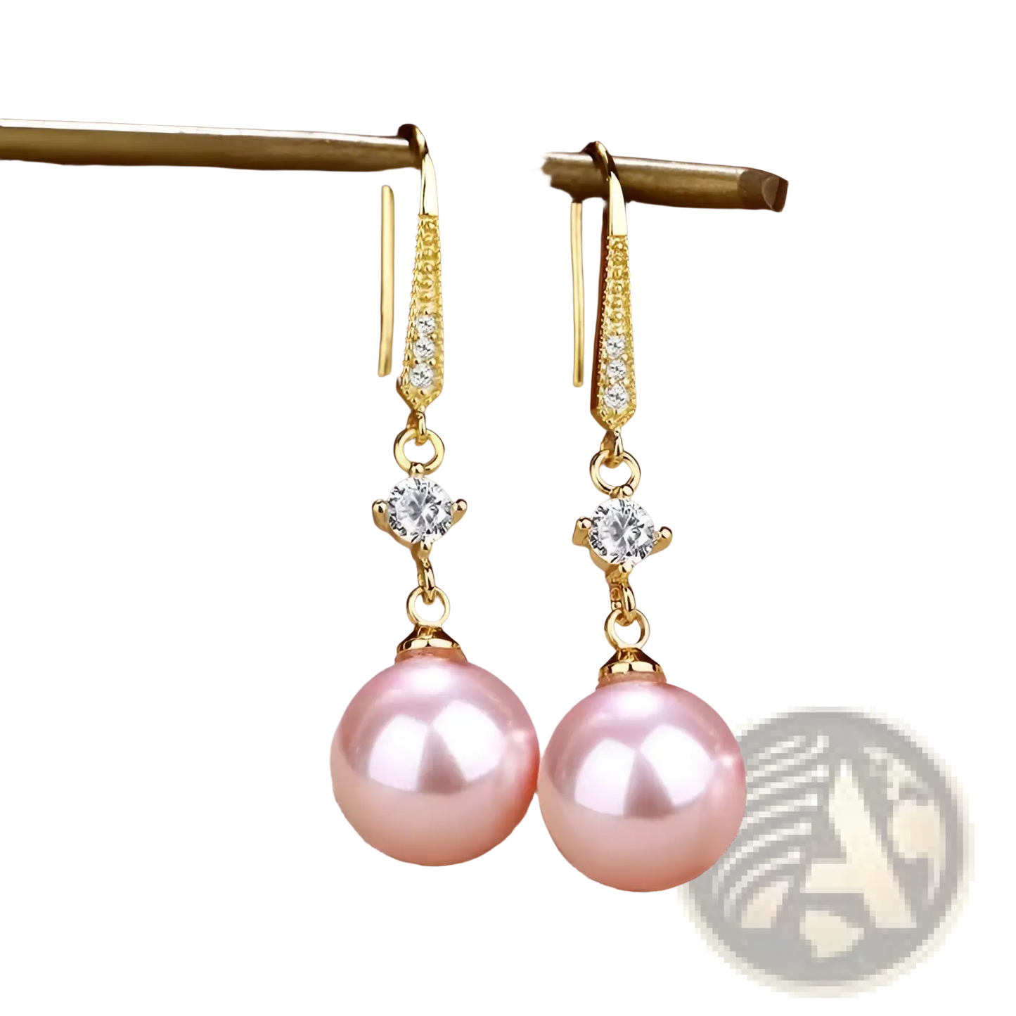 Elegant Pearl and Pave Diamond Drop Earrings