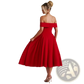 Elegant Off-the-shoulder High Waist Midi Dress