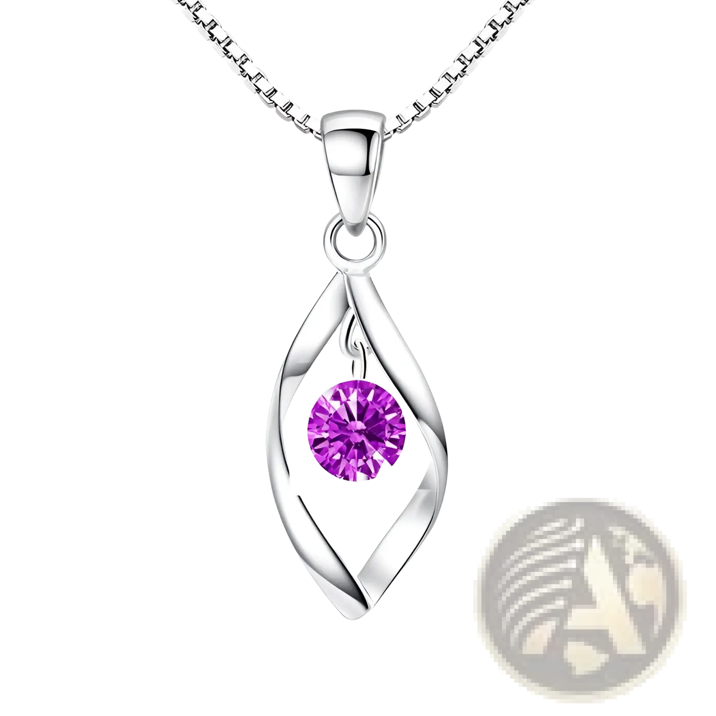 Elegant Zircon Twist Teardrop Pendant Necklace