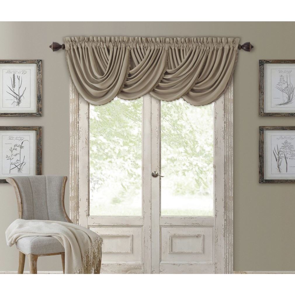 Cortina de cachoeira Elrene All Seasons em poliéster mesclado - cinza-claro, 132 cm x 240 cm