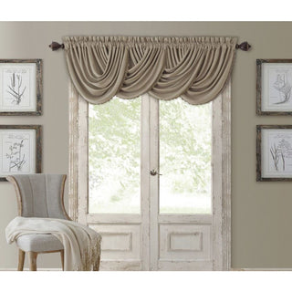 Cortina de cachoeira Elrene All Seasons em poliéster mesclado - cinza-claro, 132 cm x 240 cm