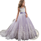 Embellished Lace Tulle Flower Girl Princess Gown