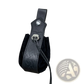 Embossed Celtic Knot Viking Leather Sling Bag with Skull Clasp