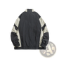 Embroidered Color Block Loose Windbreaker Jacket