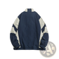 Embroidered Color Block Loose Windbreaker Jacket